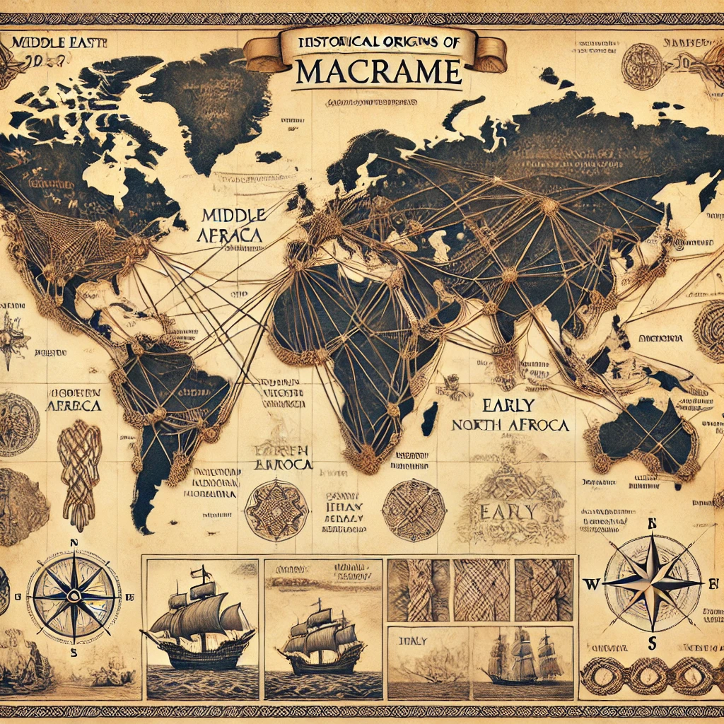 Mapa del origen del macramé